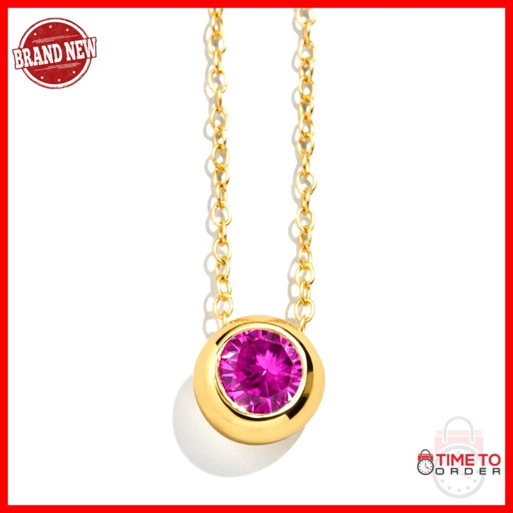 18K Gold-Plated Sterling Silver Birthstone Pendant Necklace Elegant Minimal Chic